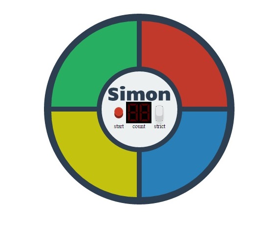 A game of simon with sounds and lights.